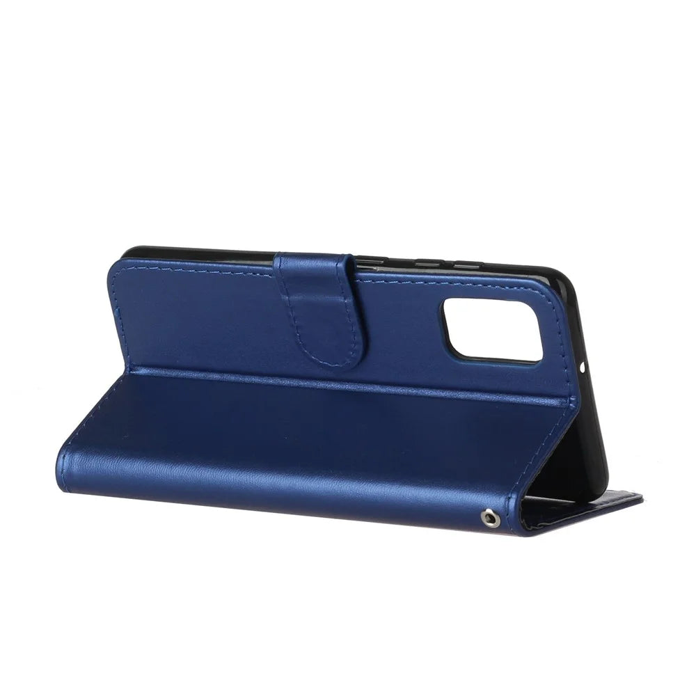 Wallet Leather Stand Phone Protective Case for Samsung Galaxy A41 (Global Version) - Blue - 5