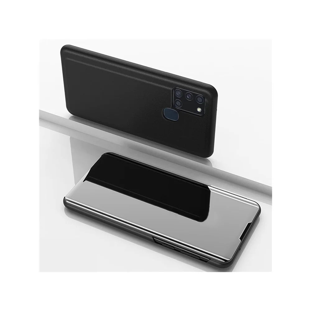 For Samsung Galaxy A21s Flip Leather Cover with Stand Full Body Protective Phone Case - Black - 1