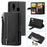 Zipper Pocket 9 Card Slots Leather Wallet Case for Samsung Galaxy A20e - Black - 1