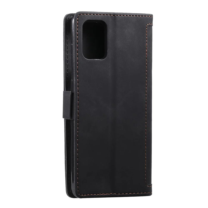 Retro Splicing Style Wallet Stand Flip Leather Case for  Samsung Galaxy Note20/Note20 5G - Black - 5