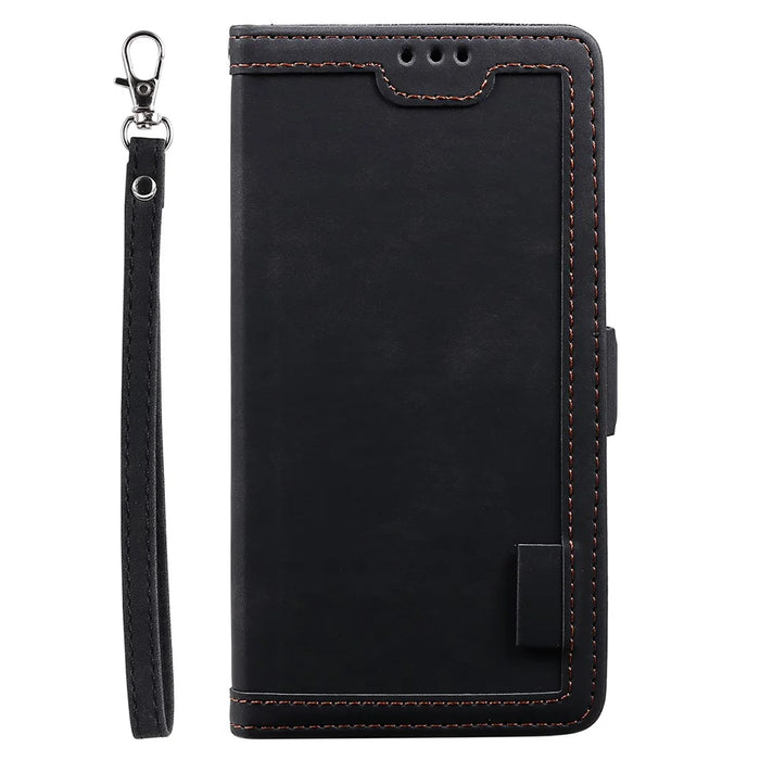 Retro Splicing Style Wallet Stand Flip Leather Case for Samsung Note 20 Ultra / Note 20 Ultra 5G - Black - 3