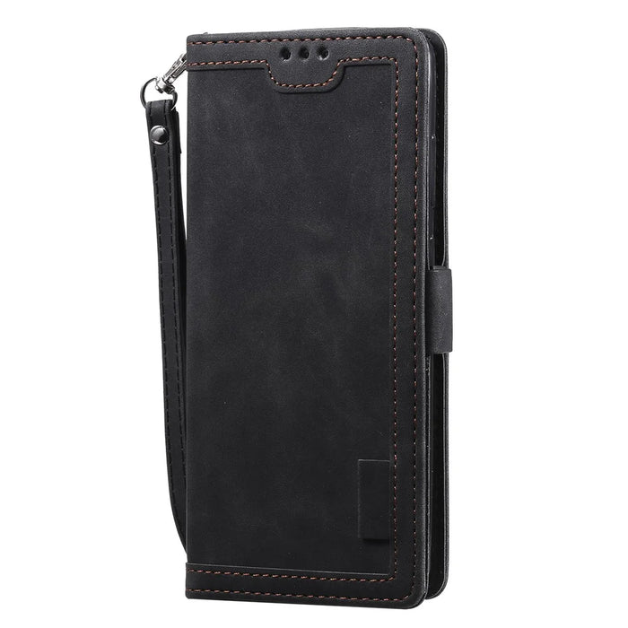 Retro Splicing Style Wallet Stand Flip Leather Case for Samsung Note 20 Ultra / Note 20 Ultra 5G - Black - 4