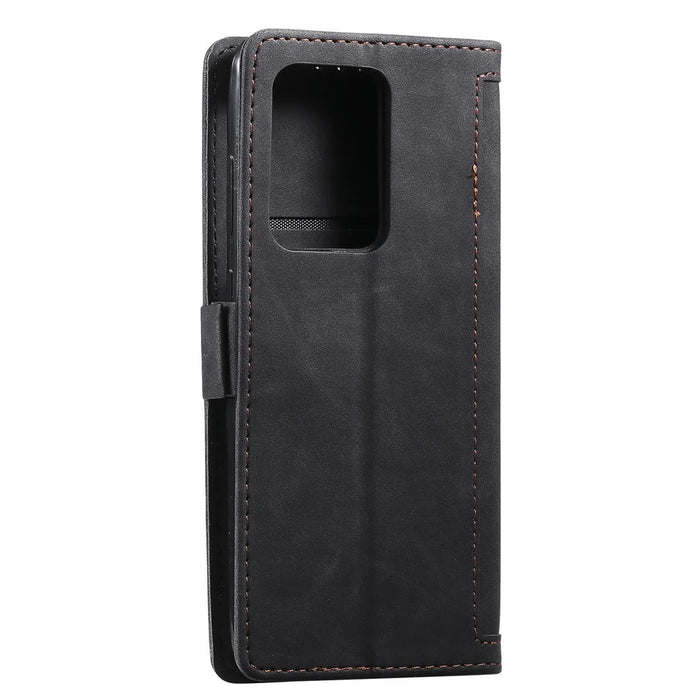 Retro Splicing Style Wallet Stand Flip Leather Case for Samsung Note 20 Ultra / Note 20 Ultra 5G - Black - 5