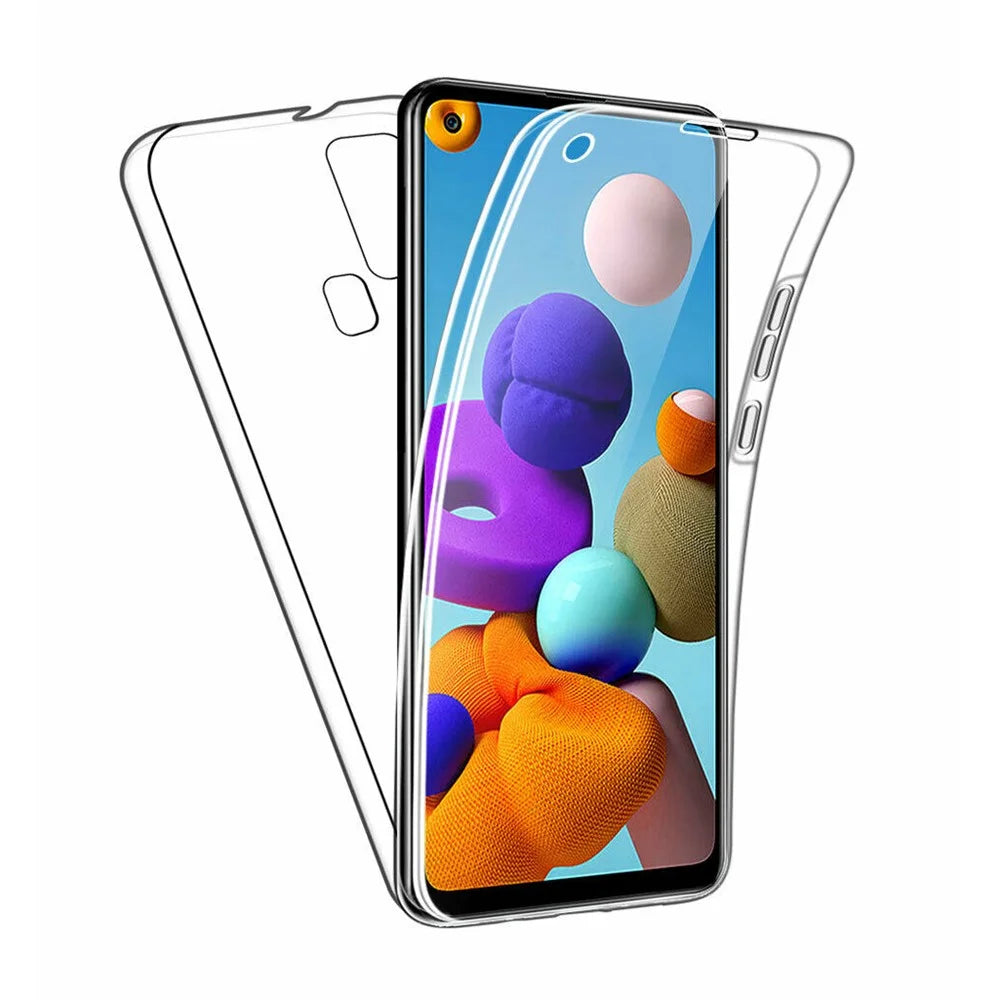 Full Coverage Clear Acrylic+TPU+PET Phone Cover Case for Samsung Galaxy A21s - 1
