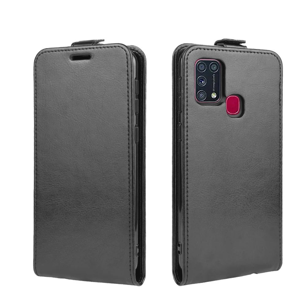 Crazy Horse Vertical Flip Leather Mobile Phone Casing for Samsung Galaxy M31 - Black - 2