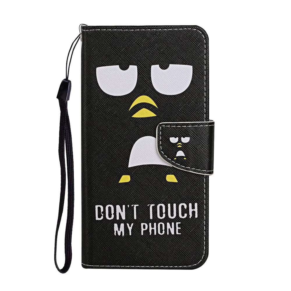 Pattern Printing Cover Flip Leather Wallet Stand Protective Shell for Samsung Galaxy A41 (Global Version) - Don't Touch My Phone - 1