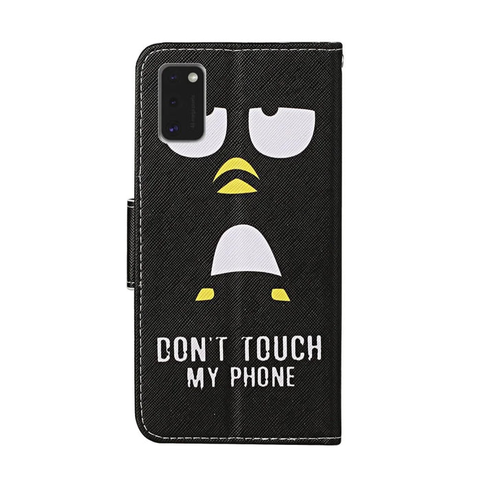 Pattern Printing Cover Flip Leather Wallet Stand Protective Shell for Samsung Galaxy A41 (Global Version) - Don't Touch My Phone - 2