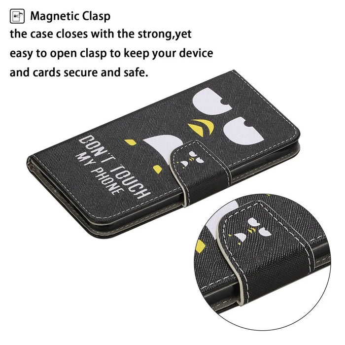 Pattern Printing Cover Flip Leather Wallet Stand Protective Shell for Samsung Galaxy A41 (Global Version) - Don't Touch My Phone - 3