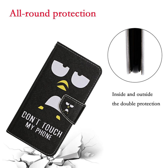 Pattern Printing Cover Flip Leather Wallet Stand Protective Shell for Samsung Galaxy A41 (Global Version) - Don't Touch My Phone - 4