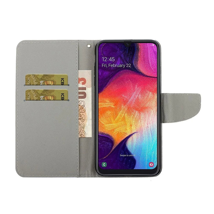 Pattern Printing Cover Flip Leather Wallet Stand Protective Shell for Samsung Galaxy A41 (Global Version) - Don't Touch My Phone - 6