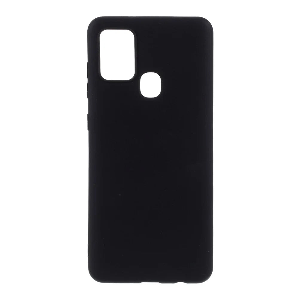 For Samsung Galaxy A21s Matte TPU Cover Anti-Scratch Slim Fit Flexible Phone Case - Black - 1
