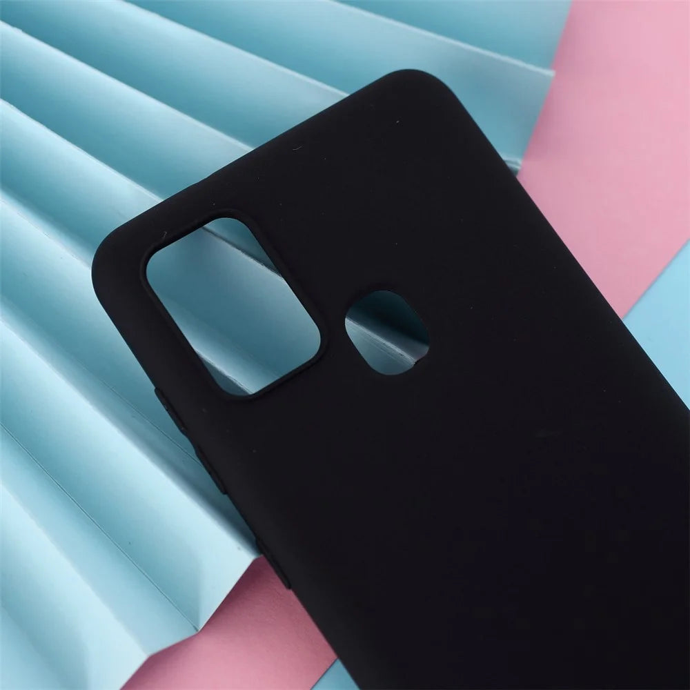 For Samsung Galaxy A21s Matte TPU Cover Anti-Scratch Slim Fit Flexible Phone Case - Black - 2