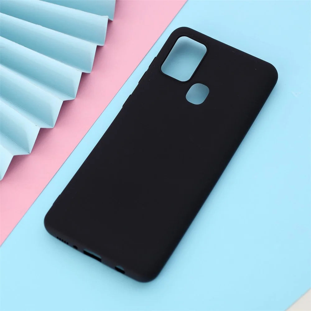 For Samsung Galaxy A21s Matte TPU Cover Anti-Scratch Slim Fit Flexible Phone Case - Black - 3