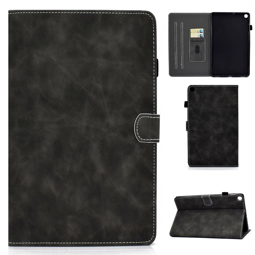 Stand Leather Card Holder Case for Samsung Galaxy Tab S6 Lite (2020) P615 P610 / (2022) / (2024) - Black - 1