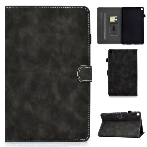 Stand Leather Card Holder Case for Samsung Galaxy Tab S6 Lite (2020) P615 P610 / (2022) / (2024) - Black - 1