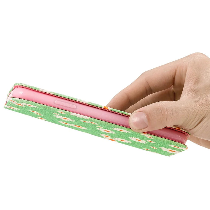 Daisy Pattern Flash Powder Phone Case Card Holder Leather Shell for Samsung Galaxy A51 SM-A515/M40S - Green - 7