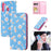 Daisy Style Cover Flash Powder Leather Case for Samsung Galaxy A21 - Blue - 1