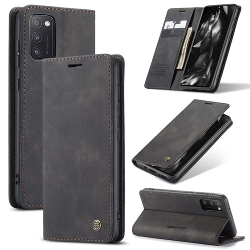 CASEME 013 Series Cover Auto-absorbed Leather Wallet Case for Samsung Galaxy A41 (Global Version) - Black - 1