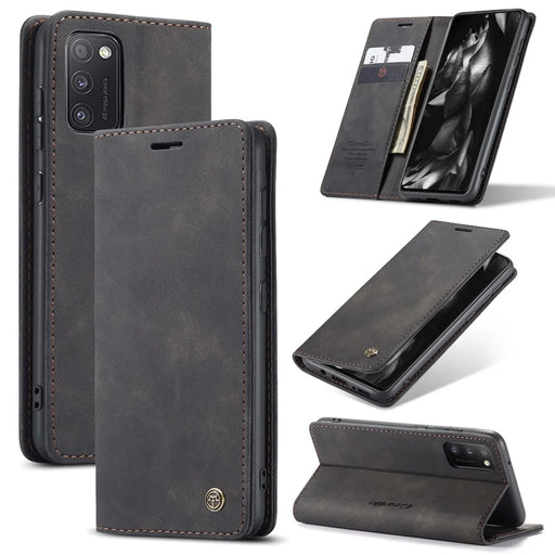 CASEME 013 Series Cover Auto-absorbed Leather Wallet Case for Samsung Galaxy A41 (Global Version) - Black - 1