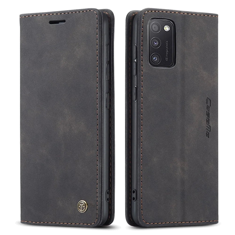 CASEME 013 Series Cover Auto-absorbed Leather Wallet Case for Samsung Galaxy A41 (Global Version) - Black - 2