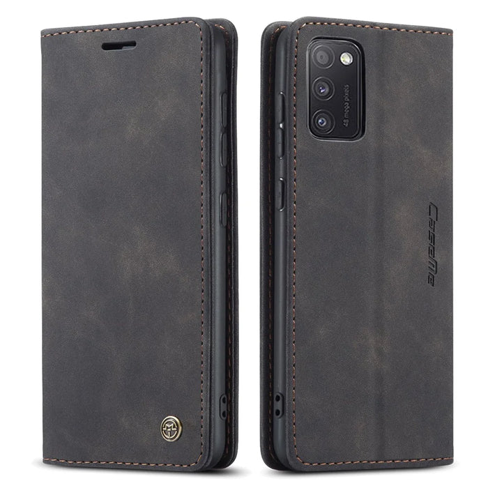 CASEME 013 Series Cover Auto-absorbed Leather Wallet Case for Samsung Galaxy A41 (Global Version) - Black - 2