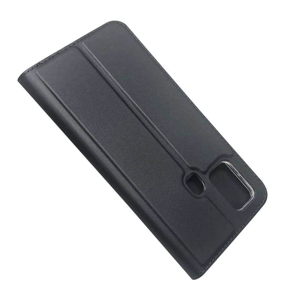 Magnetic Adsorption Stand Leather Card Holder Case for Samsung Galaxy M31 - Black - 6