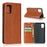 Crazy Horse Wallet Stand Genuine Leather Case for Samsung Galaxy A31 - Brown - 1