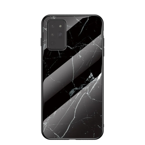 Marble Grain Pattern Tempered Glass PC + TPU Hybrid Case for Samsung Galaxy Note 20/Note 20 5G - Black - 1