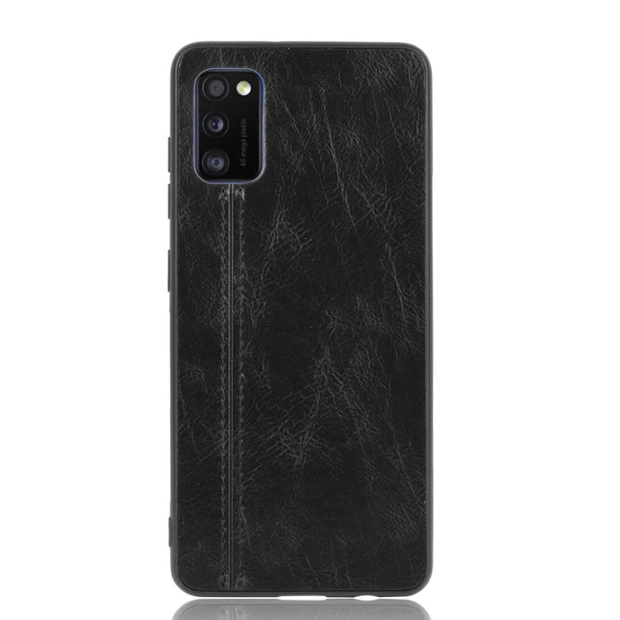 PU Leather Coated PC + TPU Hybrid Cover Case for Samsung Galaxy A41 (Global Version) - Black - 2