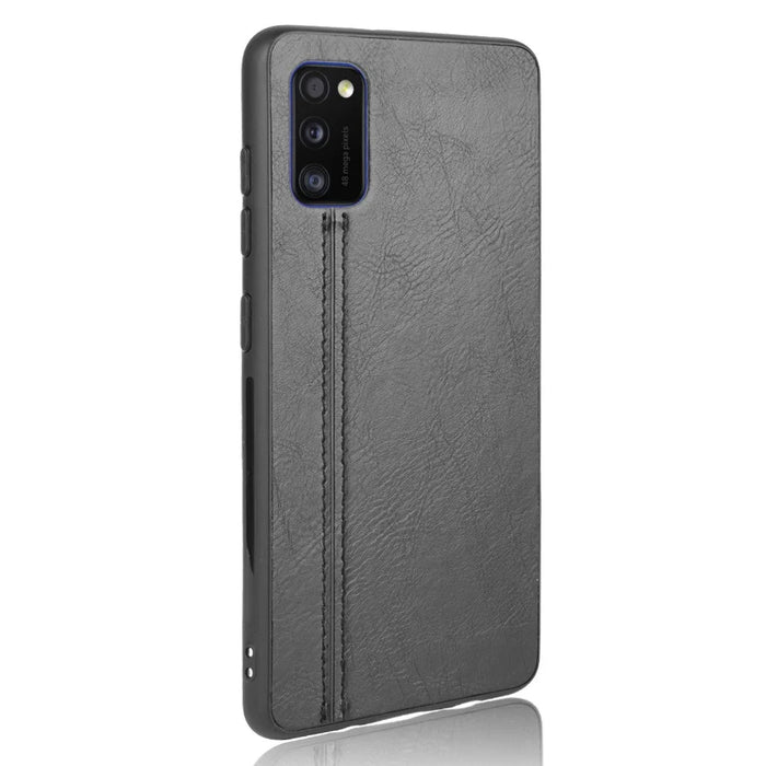 PU Leather Coated PC + TPU Hybrid Cover Case for Samsung Galaxy A41 (Global Version) - Black - 3