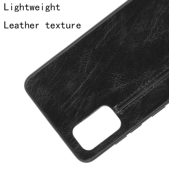 PU Leather Coated PC + TPU Hybrid Cover Case for Samsung Galaxy A41 (Global Version) - Black - 4