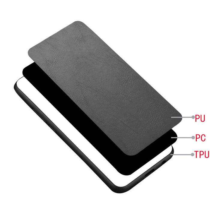 PU Leather Coated PC + TPU Hybrid Cover Case for Samsung Galaxy A41 (Global Version) - Black - 5