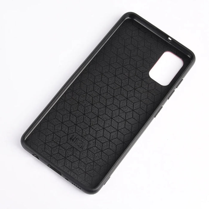PU Leather Coated PC + TPU Hybrid Cover Case for Samsung Galaxy A41 (Global Version) - Black - 6