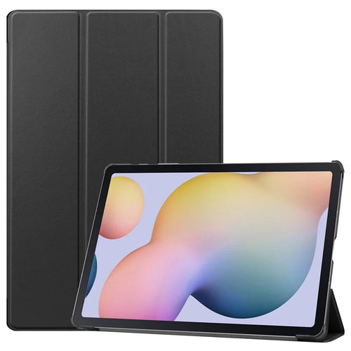 Tri-fold Stand Leather Smart Case for Samsung Galaxy Tab S7+ / S8+ - Black - 1