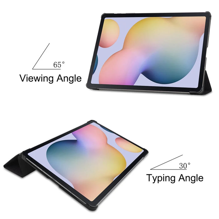 Tri-fold Stand Tablet Case for Samsung Galaxy Tab S7+ / S8+ Pattern Printing PU Leather Protective Cover - Don't Touch Me - 3
