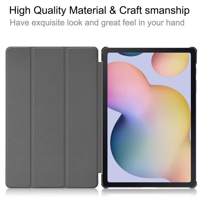 Tri-fold Stand Tablet Case for Samsung Galaxy Tab S7+ / S8+ Pattern Printing PU Leather Protective Cover - Don't Touch Me - 5