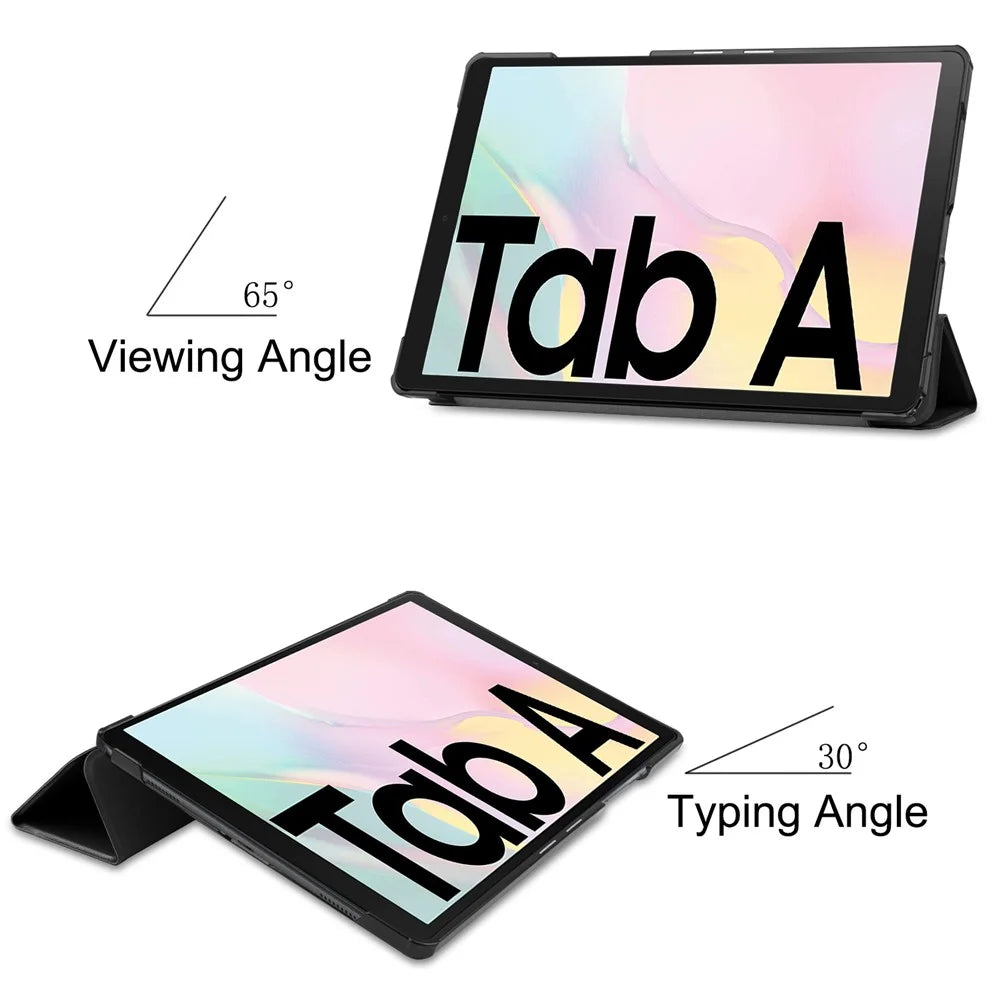 Tri-fold Leather Stand Case Wake / Sleep Smart Cover for Samsung Galaxy Tab A7 10.4 (2020) / (2022) T500   - Black - 3