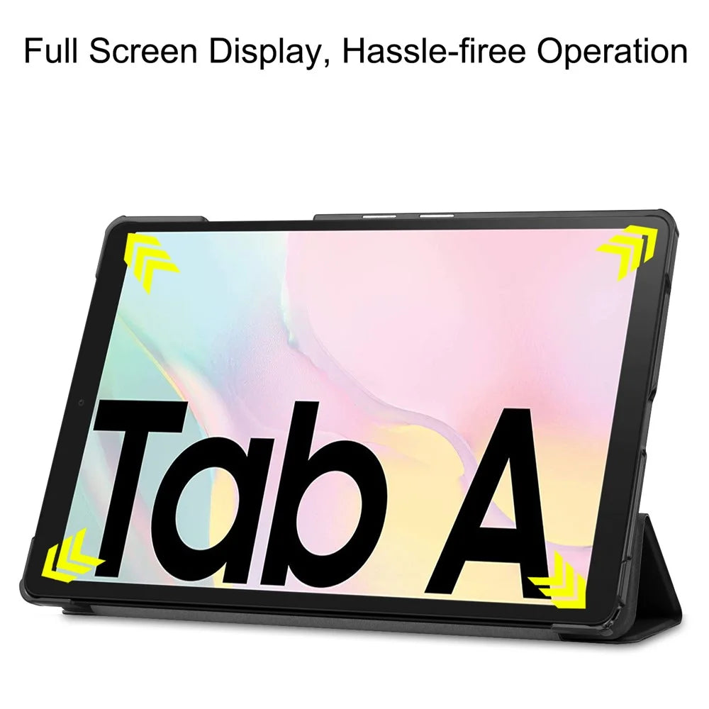 Tri-fold Leather Stand Case Wake / Sleep Smart Cover for Samsung Galaxy Tab A7 10.4 (2020) / (2022) T500   - Black - 4