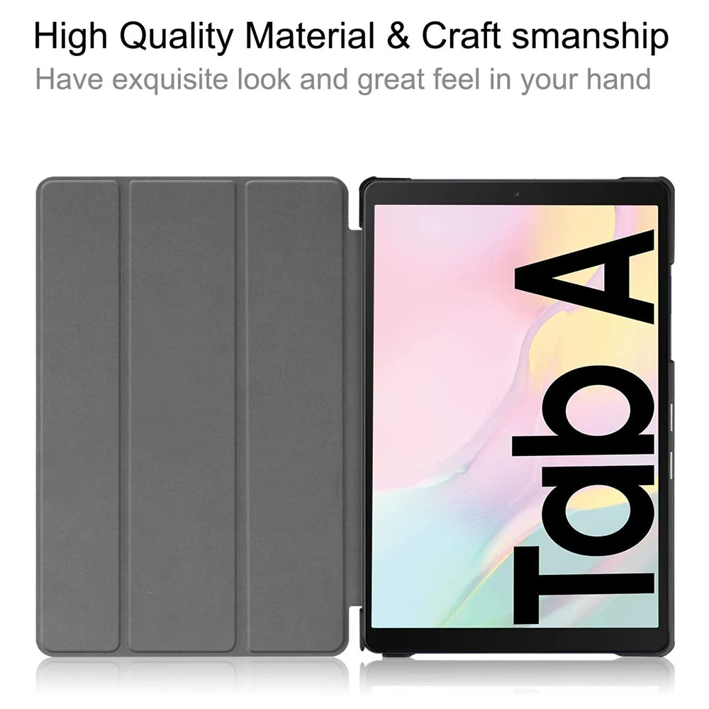 Tri-fold Leather Stand Case Wake / Sleep Smart Cover for Samsung Galaxy Tab A7 10.4 (2020) / (2022) T500   - Black - 5
