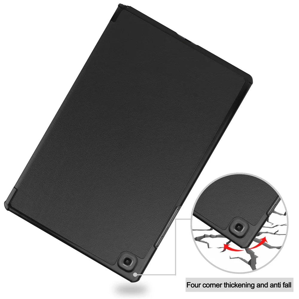 Tri-fold Leather Stand Case Wake / Sleep Smart Cover for Samsung Galaxy Tab A7 10.4 (2020) / (2022) T500   - Black - 7