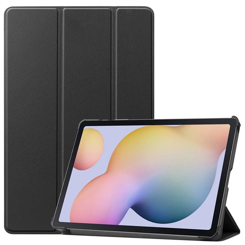 Ultra Slim Tri-fold Stand PU Leather Hard Shell Folio Tablet Case for Samsung Galaxy Tab S7 T870 / S8 - Black - 1