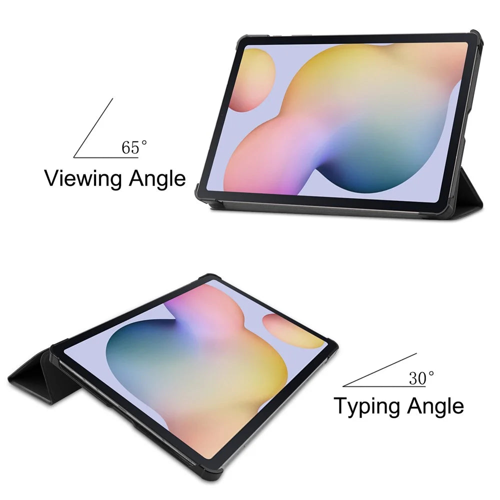 Ultra Slim Tri-fold Stand PU Leather Hard Shell Folio Tablet Case for Samsung Galaxy Tab S7 T870 / S8 - Black - 3