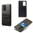 Hard Cover Double Card Slots PU Leather Coated Plastic Phone Case for Samsung Galaxy Note20 / Note20 5G - Black - 5