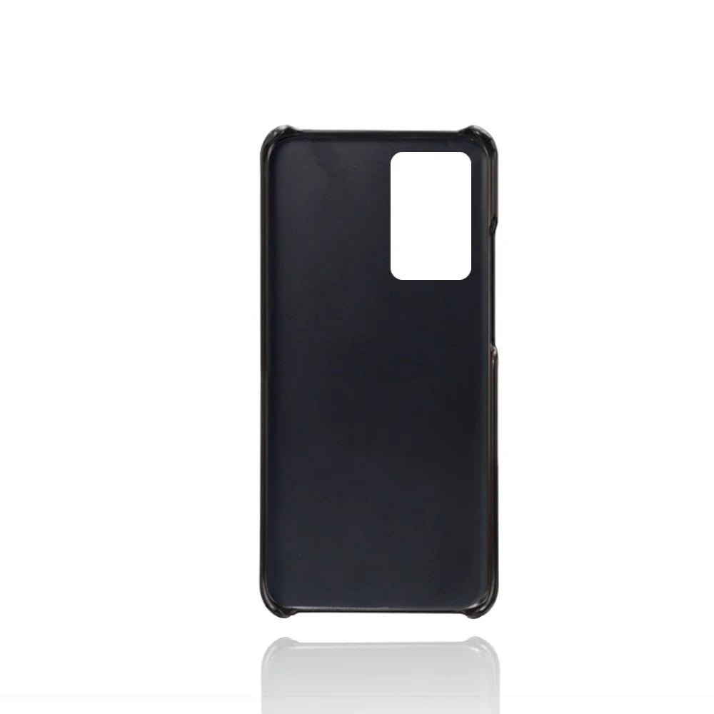 Hard Cover Double Card Slots PU Leather Coated Plastic Phone Shell for Samsung Galaxy Note20 Ultra/20 Ultra 5G - Black - 3
