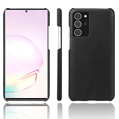 Crazy Horse Skin PU Leather Coated PC Shell Hard Case for Samsung Galaxy Note20 / Note20 5G - Black - 1