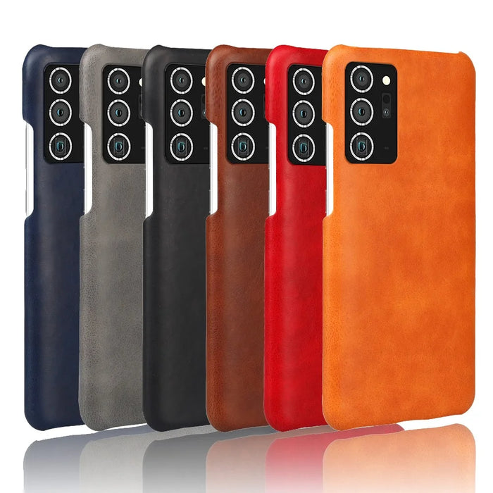Crazy Horse Skin PU Leather Coated PC Shell Hard Case for Samsung Galaxy Note20 / Note20 5G - Black - 5