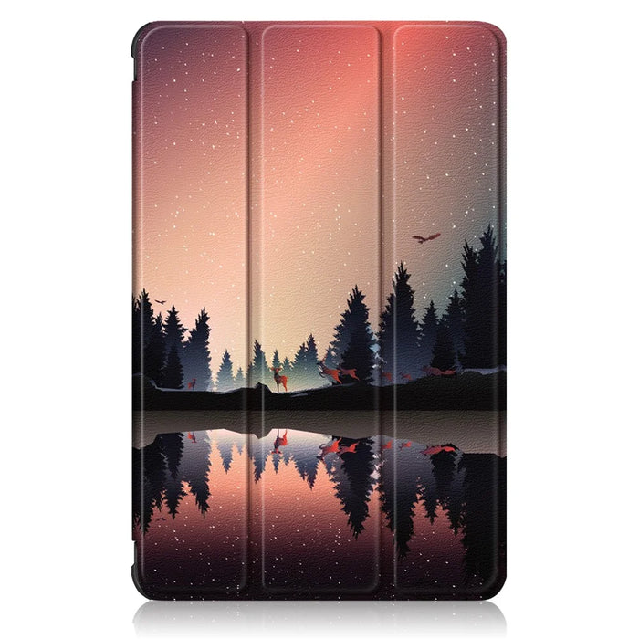 Pattern Printing Tri-fold Stand Leather Smart Case for Samsung Galaxy Tab A7 10.4 (2020) - Trees - 2