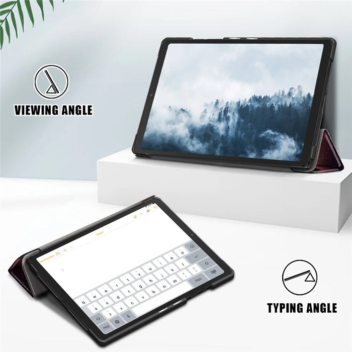 Pattern Printing Tri-fold Stand Leather Smart Case for Samsung Galaxy Tab A7 10.4 (2020) - Trees - 4