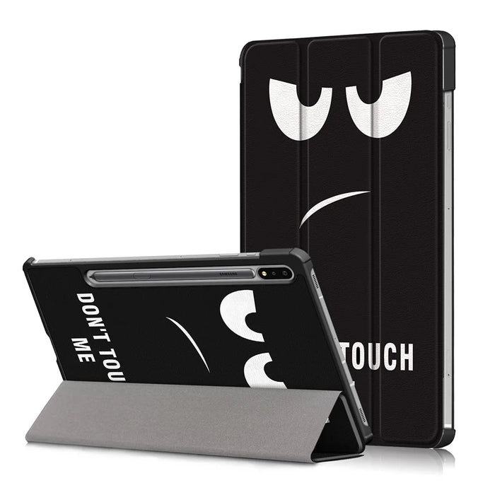 Pattern Printing Tri-fold Stand Leather Smart Case for Samsung Galaxy Tab S7 T870 T875 / Tab S8 - Do not Touch Me - 1