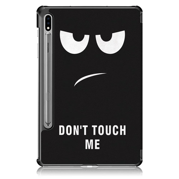 Pattern Printing Tri-fold Stand Leather Smart Case for Samsung Galaxy Tab S7 T870 T875 / Tab S8 - Do not Touch Me - 3